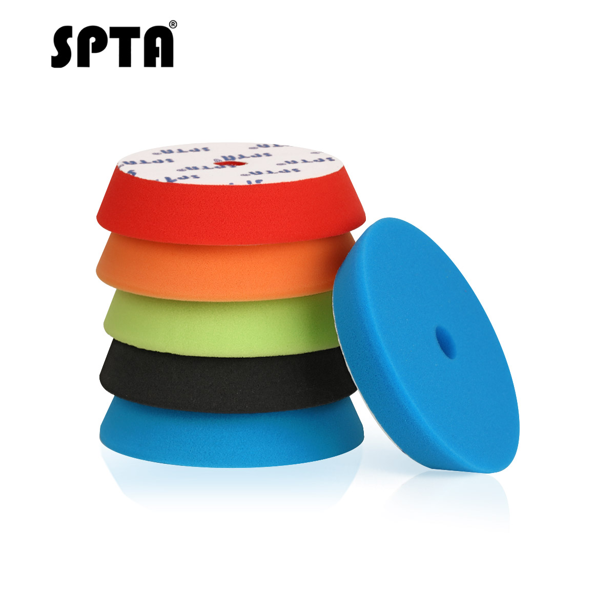 SPTA 1 Pcs 6inch (150mm) Flat Sponge Buff Polishing Pad Buffing Pads Kit  For Car Polisher -Select Color,