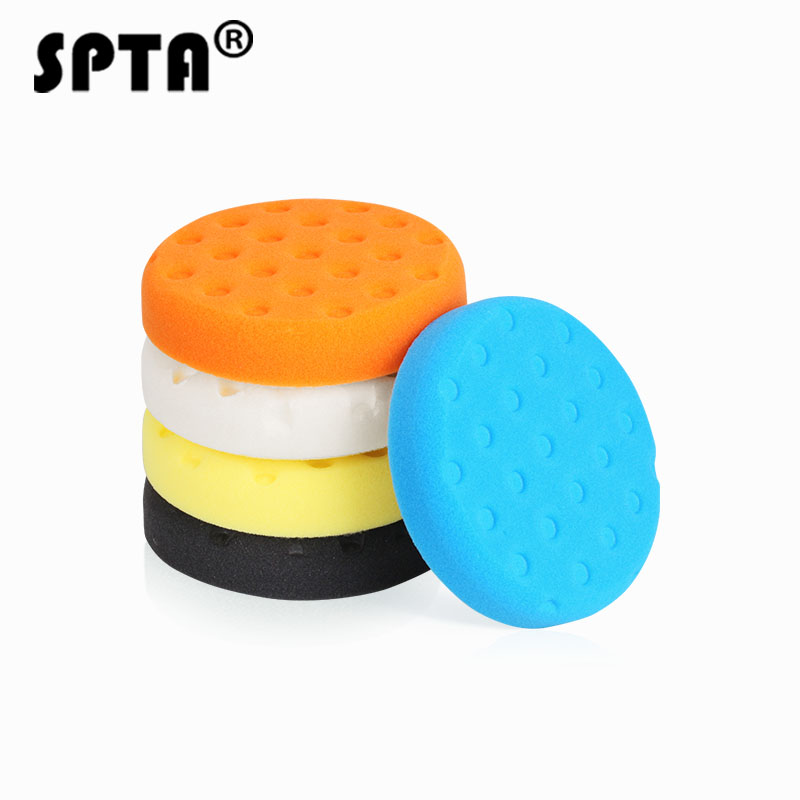 SPTA 5 inch (125mm ) Yellow/Red/Blue/Black/White Compound Buffing Pads ...