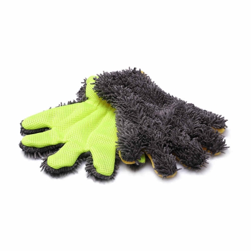 SPTA 5 Finger Car Washing Gloves Soft Multifunction Double-sided Car Cleaning Brush Car Wash Car Cleaning Gloves Coral Mitt Car