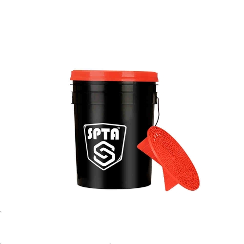 SPTA Professional Car Wash Bucket with Grit Guard Heavy Duty 5 Gallon Grit Guard Wash Bucket for Car Motorbike Truck Wash Clean