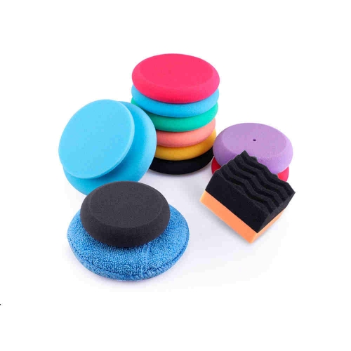 SPTA Ultra Soft Microfiber Car Wax Applicator Pad Round Waxing Sponge with Finger Pocket for Applying Wax Buffing