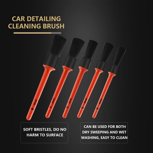 SPTA Car Detailing Sharpening Bristles Cleaning Brushes Auto Detail Tools  Products 5Pcs Wheels Dashboard Car-styling Accessories