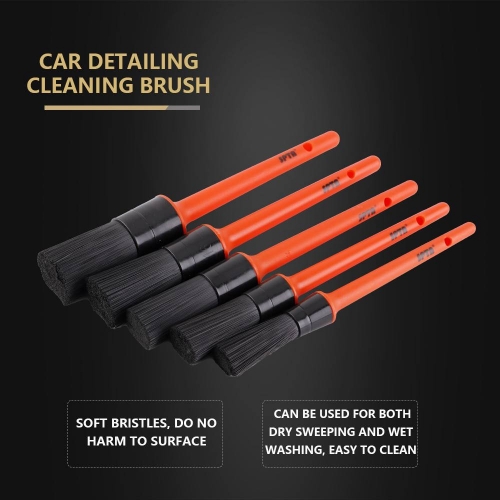 SPTA Car Detailing Brush Mix 5 Materials Brush Set With Detachable
