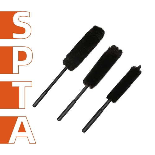 SPTA 48/34/31 Cm Wheel Cleaning Brush High Quality Black Wool Cleaning Brush Auto Cleaning Tools Soft Car Wheel Scrub