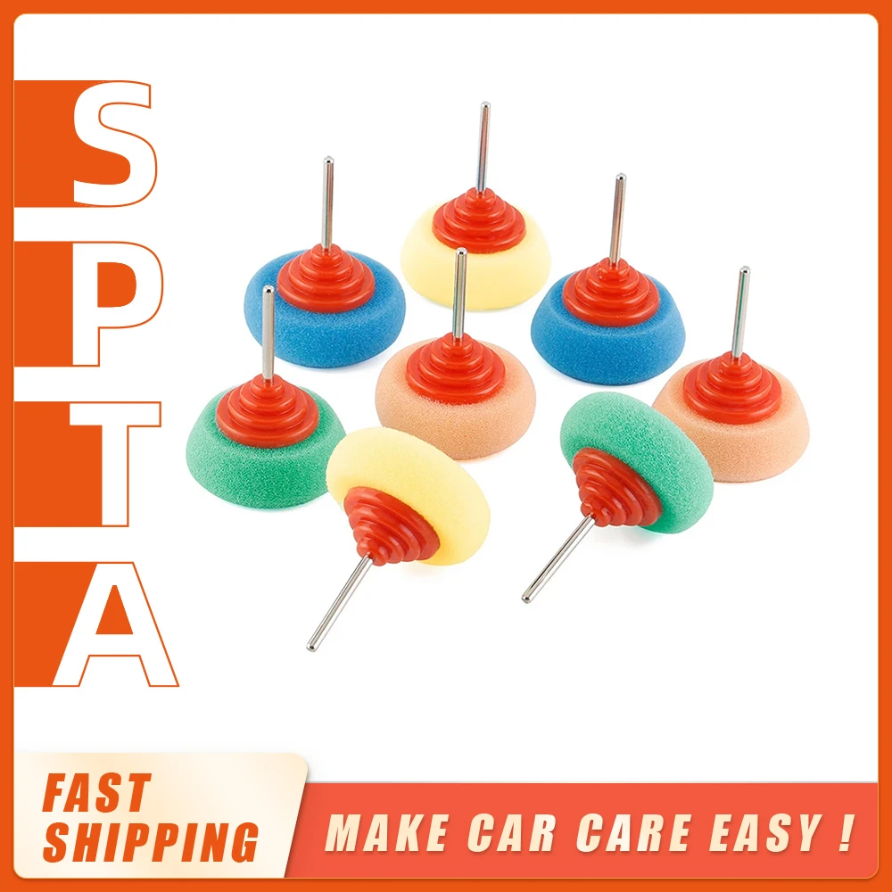 SPTA Mini Polishing Sponge 2 Inch Buffing Wheel for Car Hub Steel Rim Burnishing 4Pcs Pack Automobile Detailing Polishing Foam
