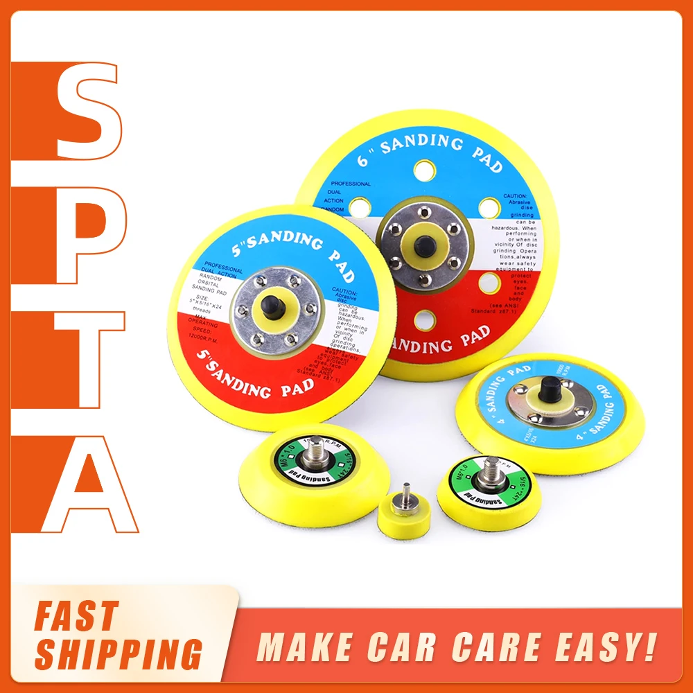 SPTA Backer Backing Plate Pad 2Inch/3inch/4inch/5inch/6inch Hook&Loop For Air Sander Car Polisher Buffing