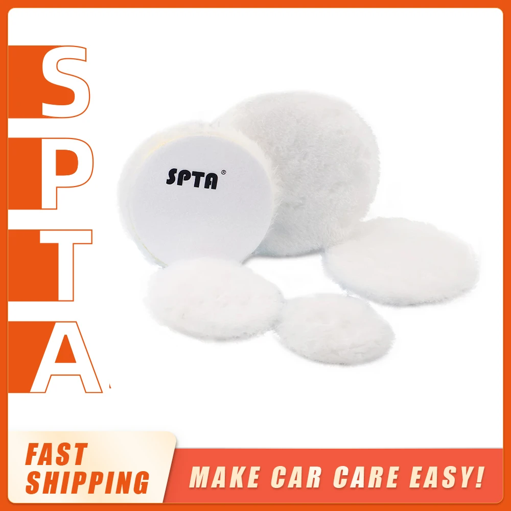 SPTA 2''/3"/4"/5"/6/7'' Artificial Wool Polishing Pads Buffing Pads Polisher Pads For RO/DA/GA Car Buffer Polisher