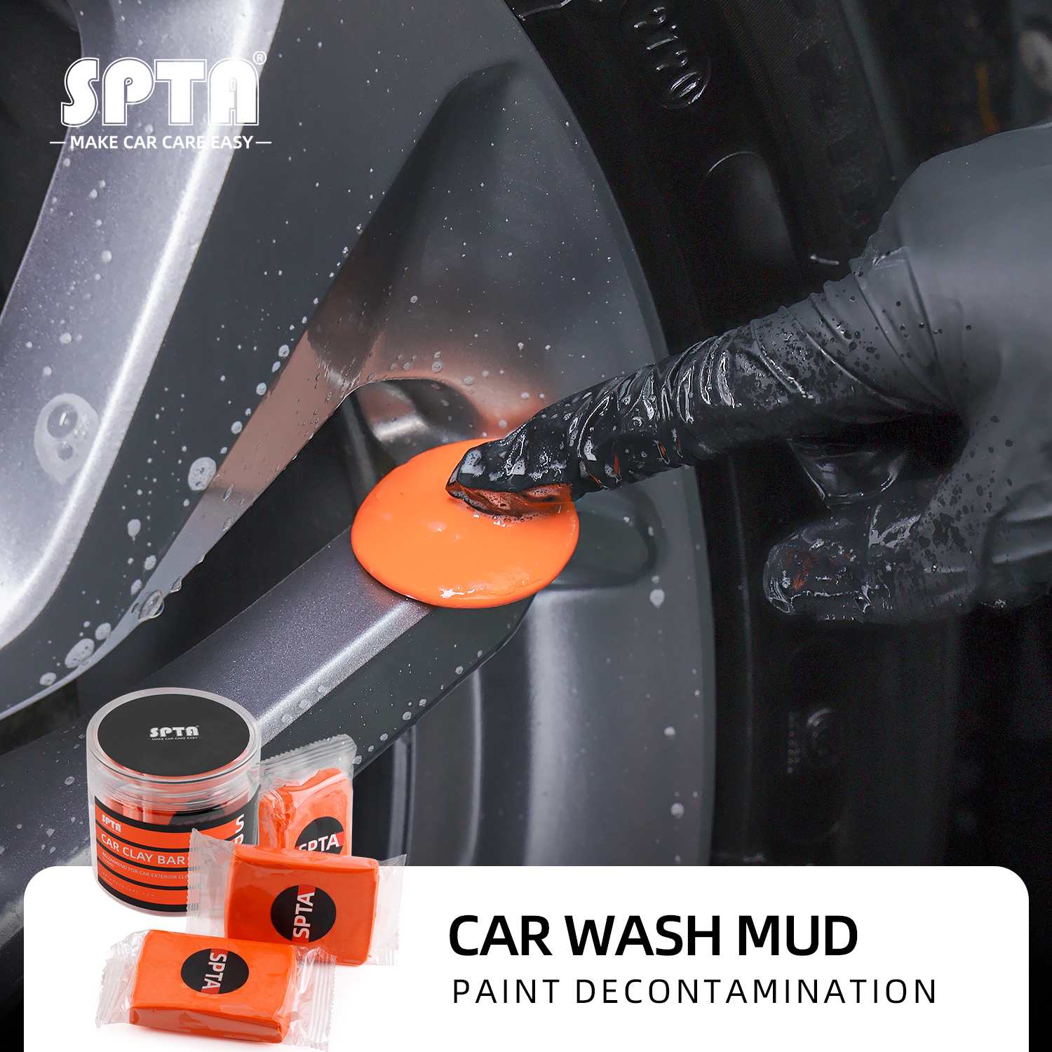 SPTA 3Pcs 365G Car Wash Magic Clay Bar Car Detailing Wash Mud Paint Care Auto Detailing Cleaner Auto Truck Clay Bar