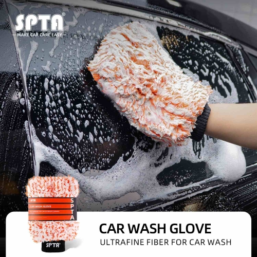 SPTA Soft Absorbancy Glove New Style Microfiber Car Washing Gloves Doubleside Colored Velvet Glove