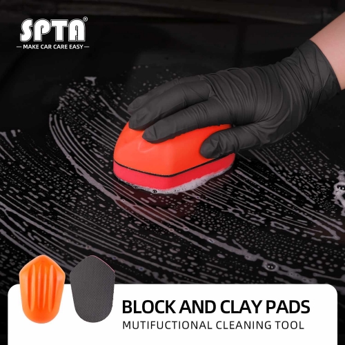 SPTA Car Cleaning Sponge Paint Magic Clay Car Care Paint Cleaner Bar Block Speed Clay Applicator For Waxing
