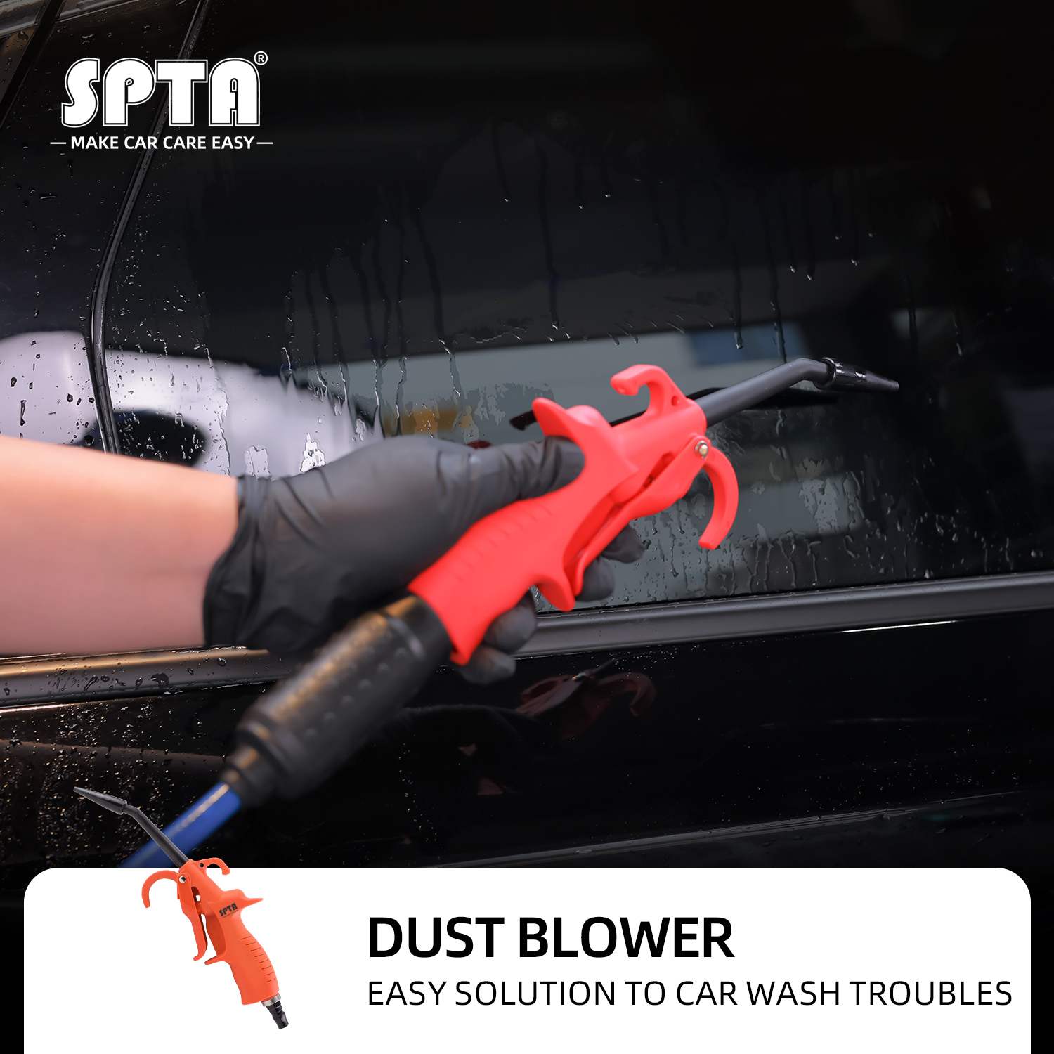 SPTA Car Cleaning Kit Air Compressor Detailing Gun Interior Stain Remover