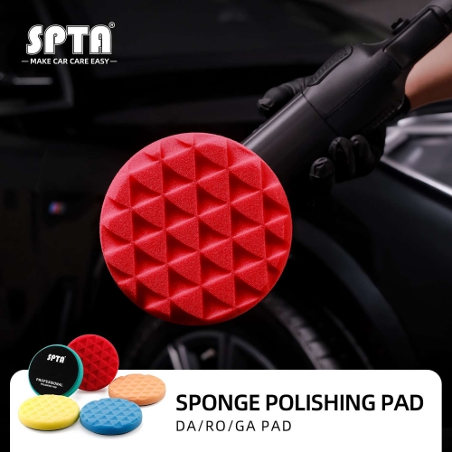 SPTA 5" to 6" Car Spong Buffing Polishing Pads, Triangle Buffing Pads For DA/RO/GA Car Buffer Polisher