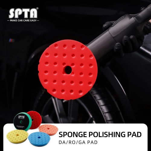 SPTA 5" to 6" Car Spong Buffing Polishing Pads, Beveled Edge CCS Buffing Pads For DA/RO/GA Car Buffer Polisher