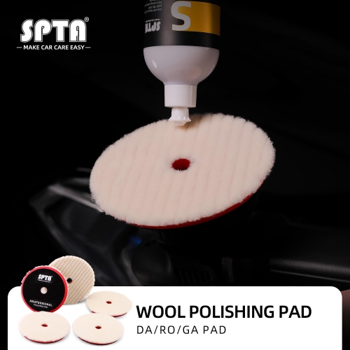 SPTA 3Inch/5Inch/6Inch Buffer Polishing Wool Pad, Compound Cutting Wool Pad for Automotive, Boat Scratch Removing