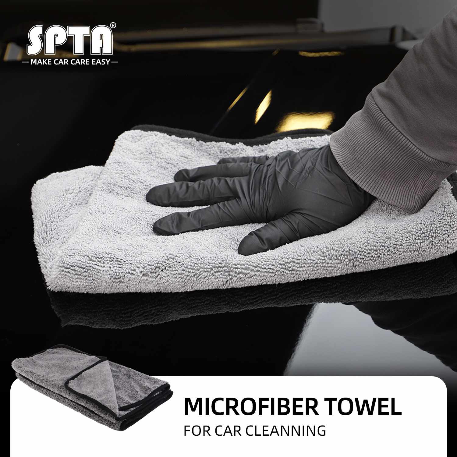 SPTA GSM1200 Multifunctional Cleaning Towel Extra Soft Car Wash Microfiber  Towel Car Care Auto Cleaning Drying Cloth,Towels & Gloves