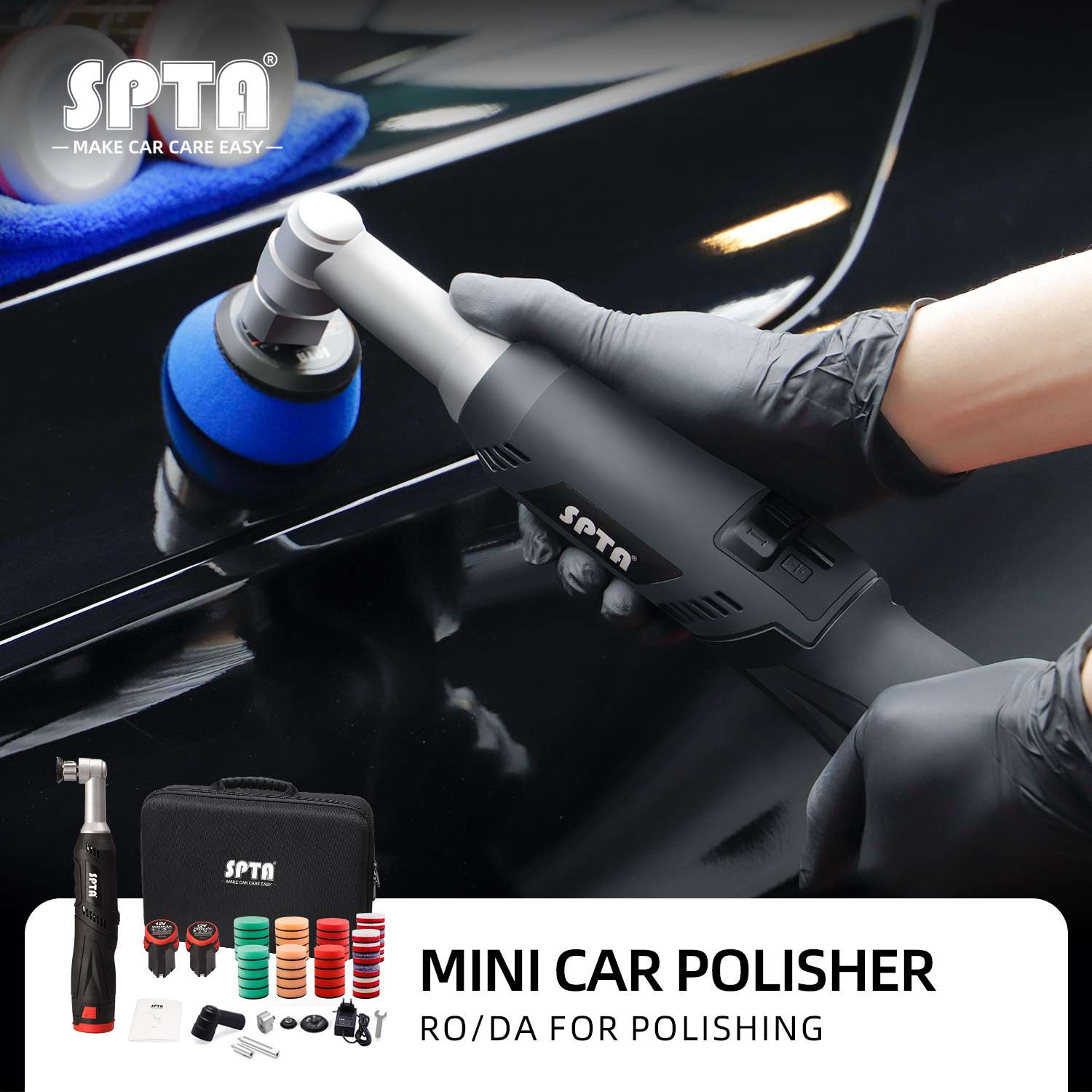 Car Polisher Buffer Sander Machine Kit Cordless Rotary Mini 4 Polishing  Pad 12V
