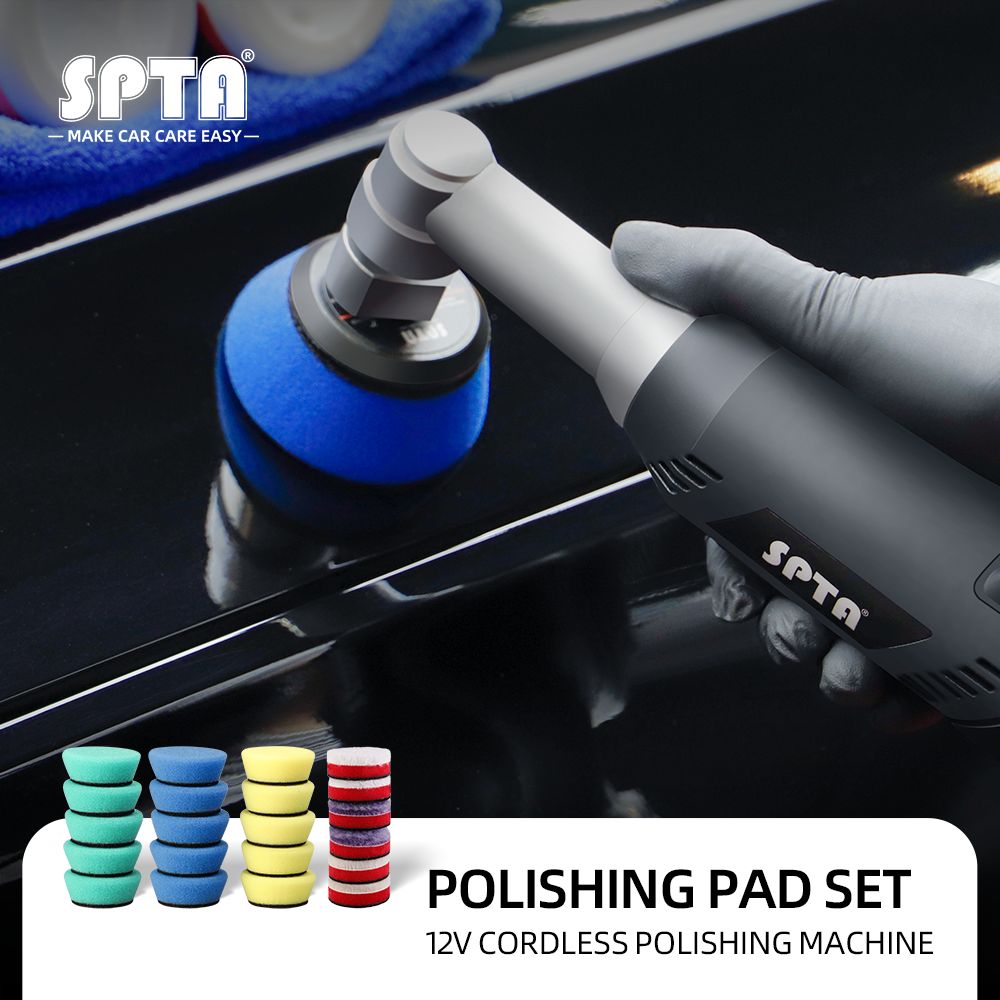 SPTA 1inch/2inch Sponge Pads Set and Backing Plate for 12V Mini Cordless Polishing Machine