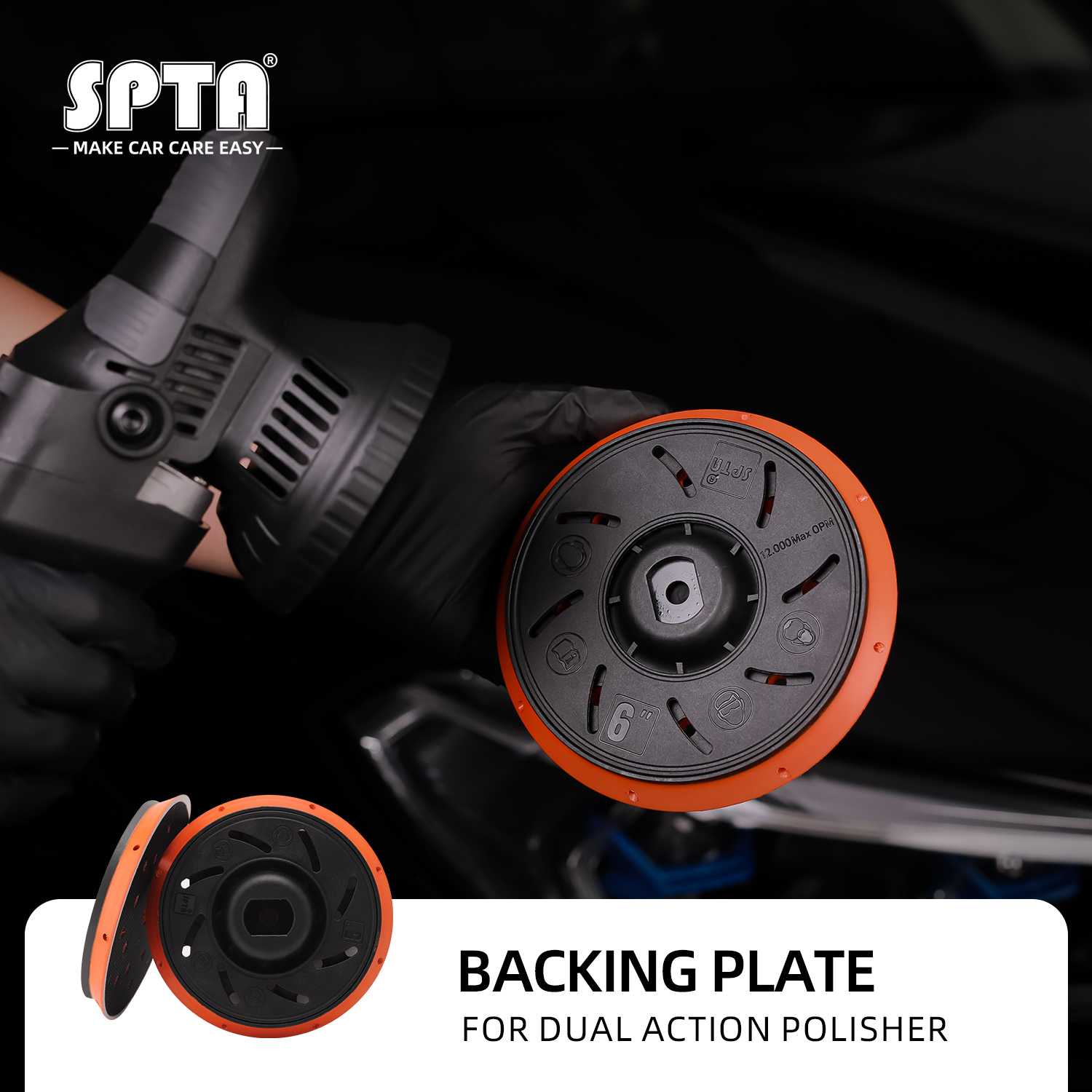 SPTA Backer Backing Plate Pad 5inch/6inch HookLoop For DA Dual Action Car  Polisher Buffing