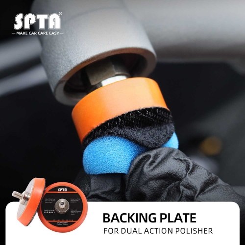 SPTA 1/2/3 Inch M6 Soft Edge Backing Plate Hook & Loop Adhesive Back Plate For Air Sander Dual Action Car Polisher