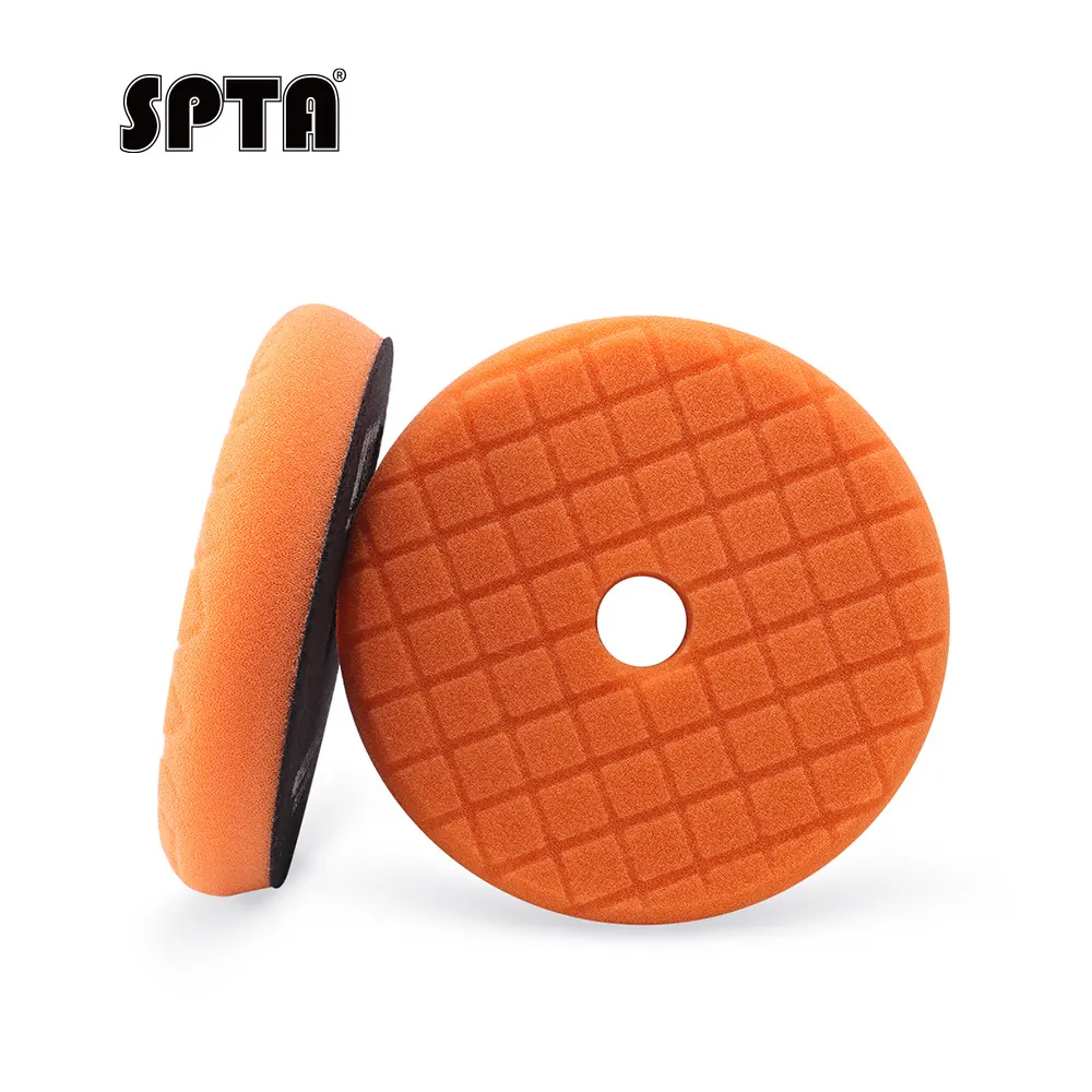 SPTA V2.0 Orange Heavy Cut Polishing Pad Grid Mark Pad for Car Buffer Polisher Compounding Remove 1500# Sanding Marks