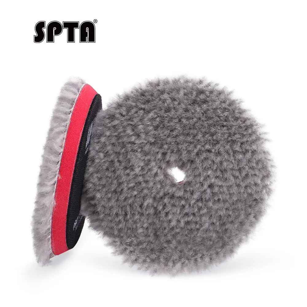 SPTA V2.0 Fine & Finish Long Wool Polishing Pad RO/DA Polisher Buffing Pad for Car Polisher