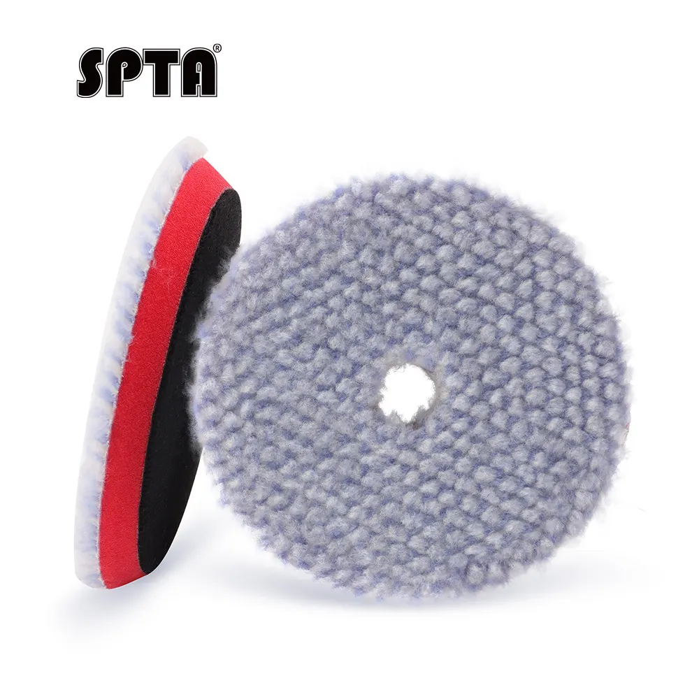 SPTA V2.0 Medium Long Wool Polishing Pad RO/DA Polisher Buffing Pad for Car Polisher