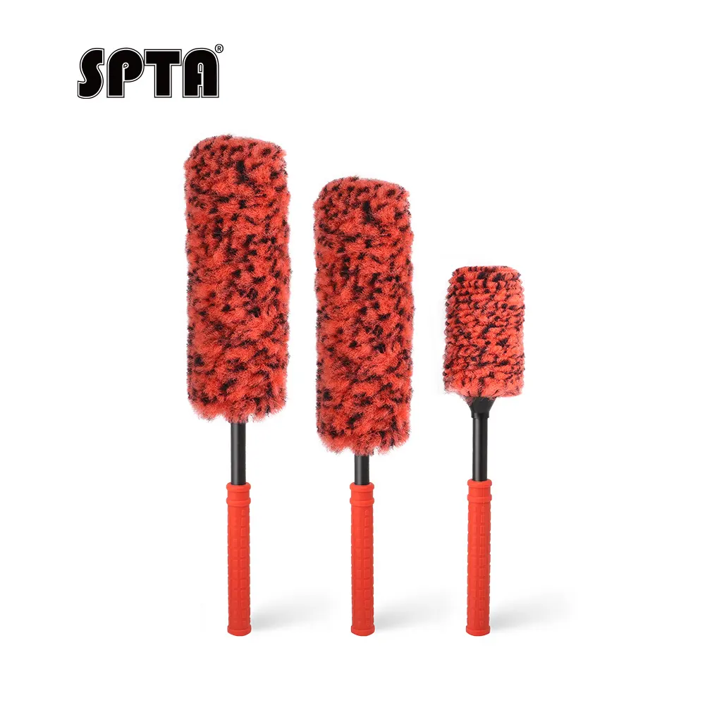 SPTA DF041 Car Rim & Wheel Cleaning Brush Car Detail Brush Made With Rubber Plastic Handle For Cars&Trucks&SUV