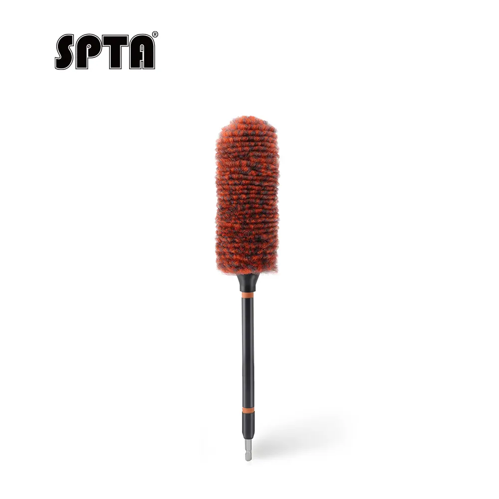 SPTA DF053 Straight handle Car Rim & Wheel Cleaning Brush Car Detail Brush Made With Rubber Plastic Handle For Cars&Trucks&SUV