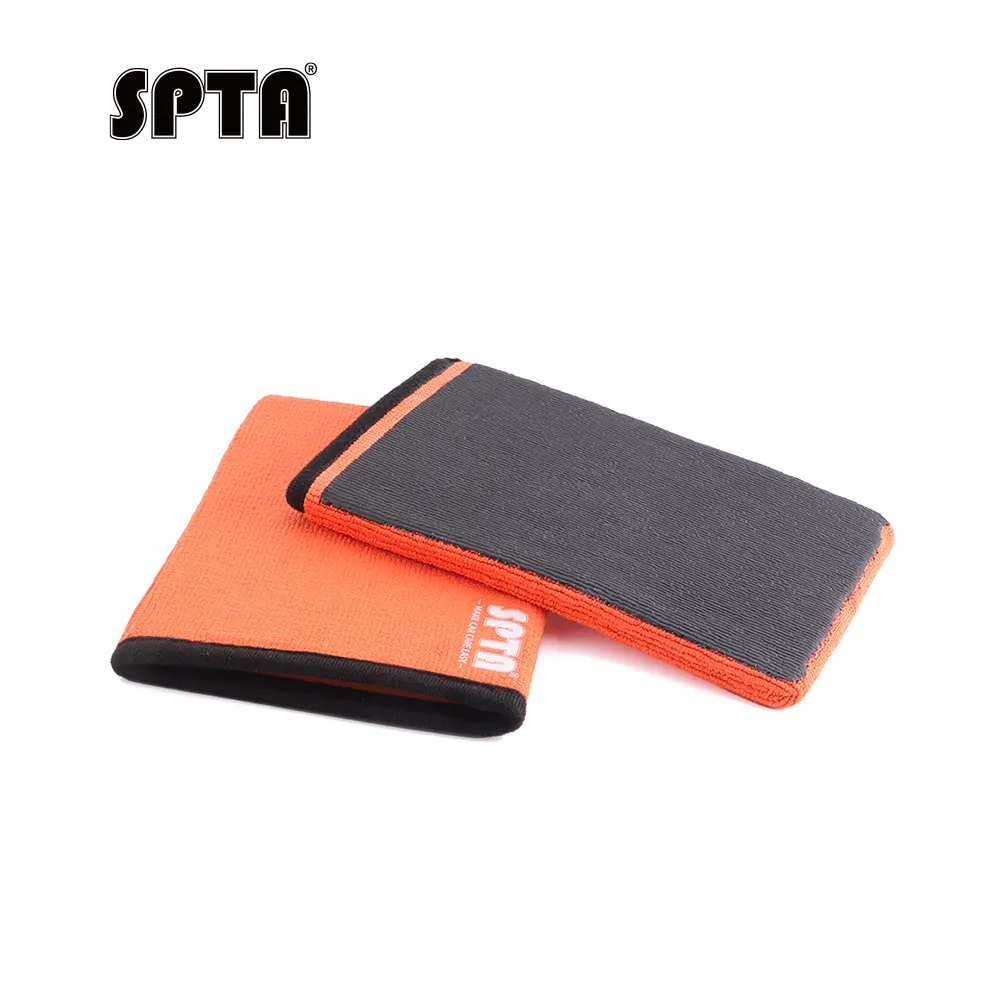 SPTA CB306 V2 Car Clay Mitt Black&Orange With Clay & Microfiber Bristle For Removing Paint Overspray&Water Spots&More