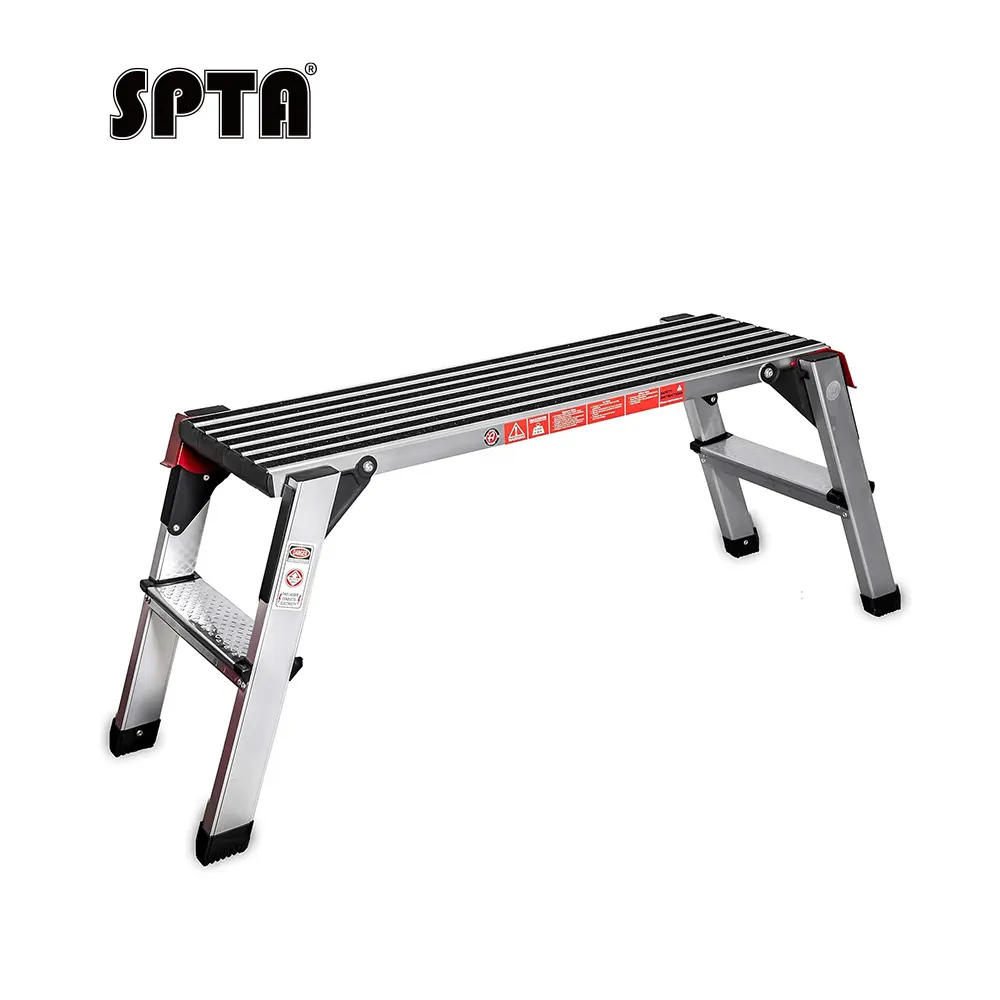 SPTA Folding Foot Stool Ladder Lightweight Sturdy Aluminue Step Stool,Portable Solid Handy Stool for Kitchen, Home, RV, Garage