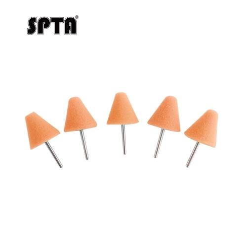 SPTA 5Pcs Orange Flexible Shaft Cone Polishing Pad Set