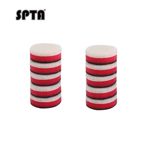 SPTA 10Pcs 12.5mm/1inch/2inch/3inch Short Fiber Striped Wool Pad Set